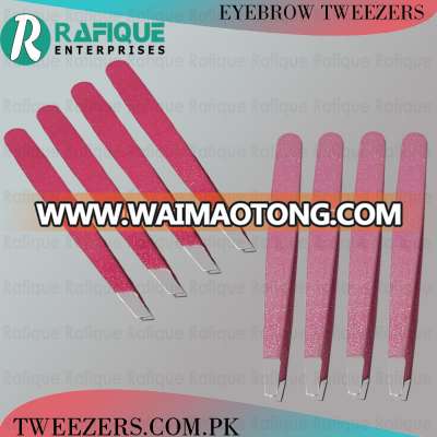 CE Approved Professional Eyebrow Tweezers with Beautiful colors / Cosmetic Tweezers