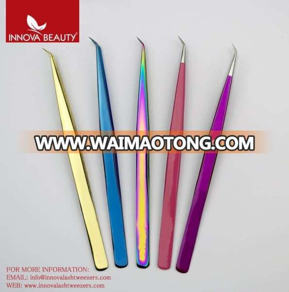 Volume Eyelash Extension Tweezers/ Long Angled Volume Tweezers