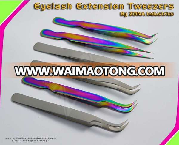 Rainbow Eyelash Extension Tweezers / Lash Extension Tweezers / Buy Tweezers with Private Label